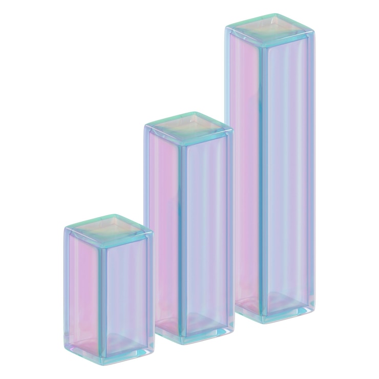 Foto gráfico de barras iridescente png elemento 3d fondo transparente