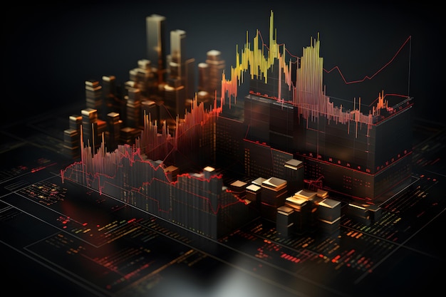 gráfico de barras mercado de valores comercio negocio tendencia técnica IA generativa