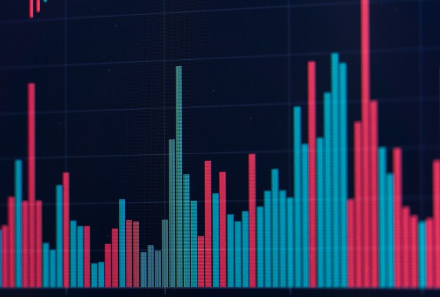 Gráfico de la bolsa financiera. Bolsa. Enfoque selectivo.