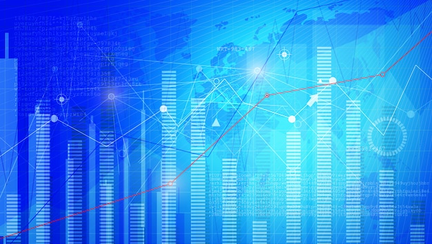 Gráfico de la bolsa. Fondo del gráfico de negocios