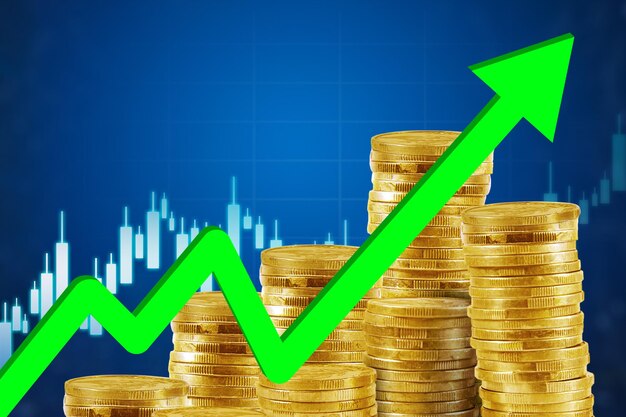 Gráfico de la bolsa de valores en 3D