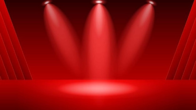 Gráfico brillante de fondo rojo del escenario