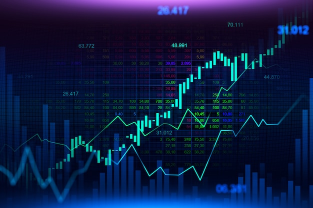 Gráfico bursátil o forex en futurista