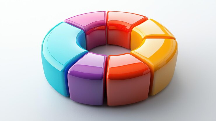 Foto gráfico circular 3d de colores