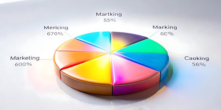 Foto gráfico circular abstracto 3d brillante con segmentos de marketing destacado concepto como una imagen elegante con