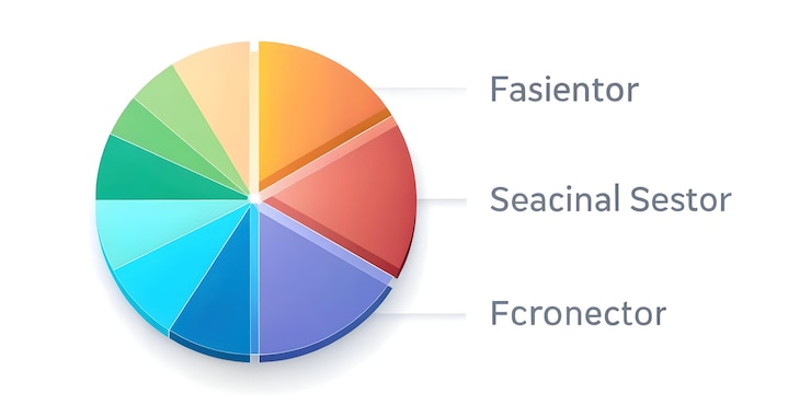 Foto gráfico circular abstracto plano que muestra la diversidad de los sectores financieros vector de negocios inteligentes illus