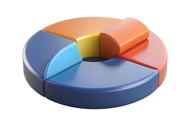 Gráfico circular abstracto plano con segmentos de marketing destacado concepto como una imagen elegante featuri