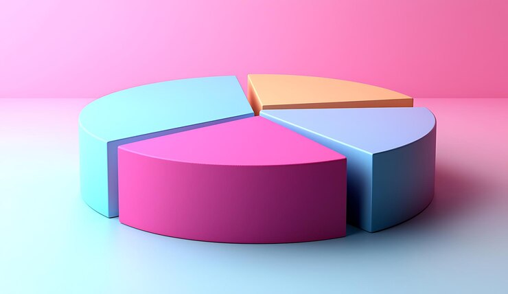 Foto un gráfico circular colorido que representa los segmentos de datos