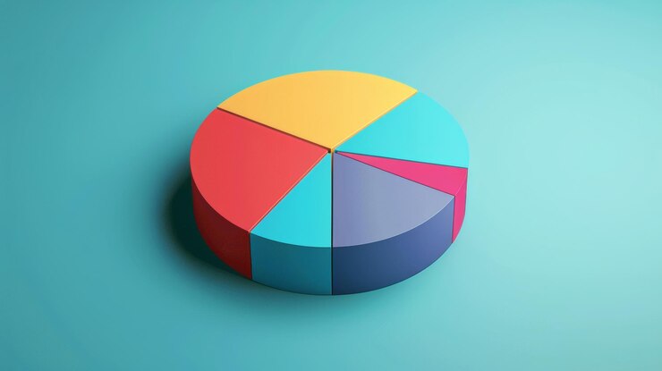 Foto un gráfico circular minimalista que muestra la distribución de ingresos generada por la ia