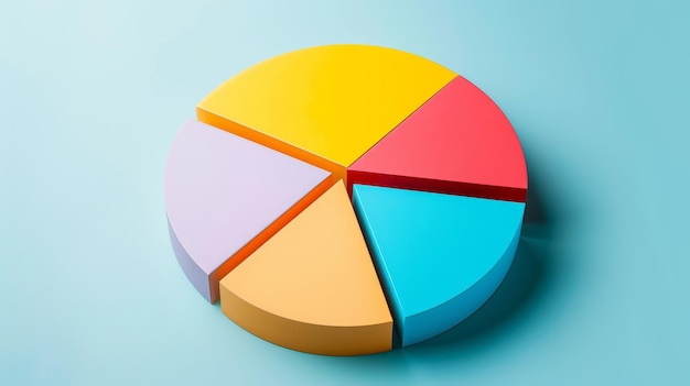 Foto un gráfico circular minimalista que muestra la distribución de ingresos generada por la ia