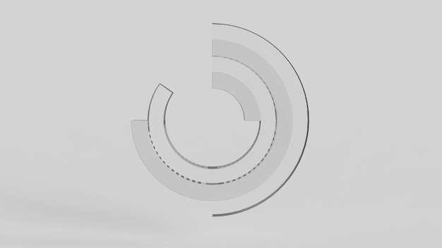 Gráfico circular presentación infografía negocio marketing o análisis financiero concepto fondo 3d