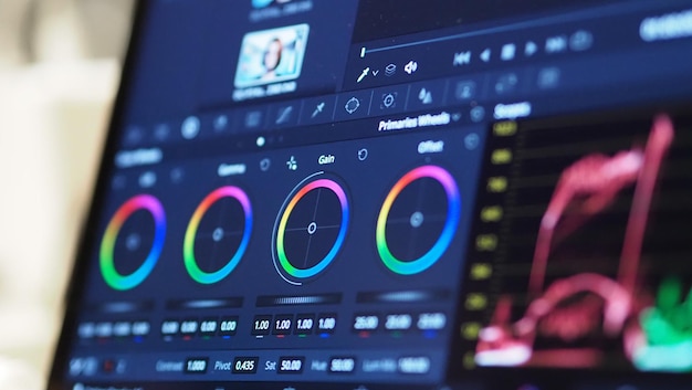 Gráfico de clasificación de color o indicador de corrección de color RGB en el monitor