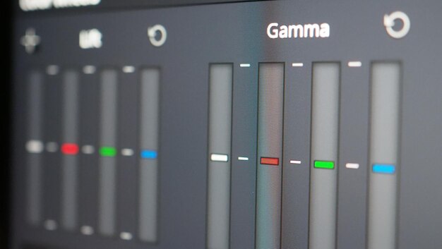 Gráfico de clasificación de color o indicador de corrección de color RGB en el monitor