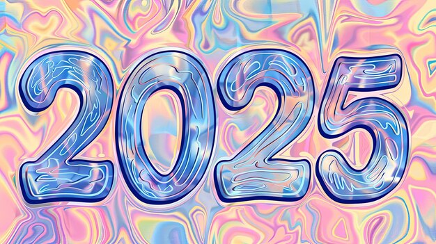 Un gráfico colorido y psicodélico con el número 2025