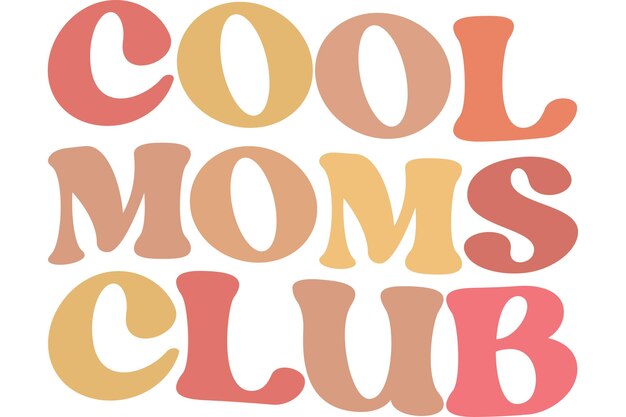 Foto un gráfico colorido que dice cool moms club.