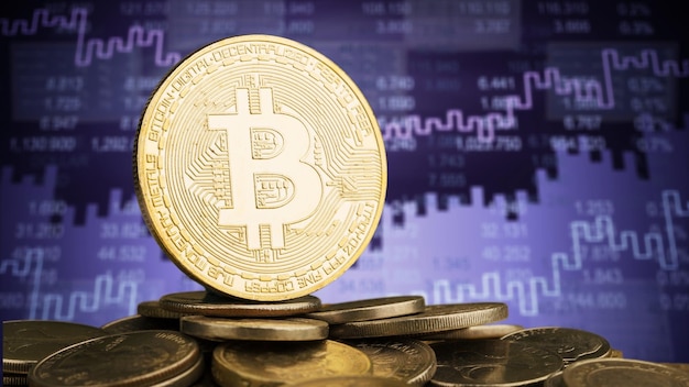 Gráfico de comercio de criptomonedas Concepto de gestión financiera