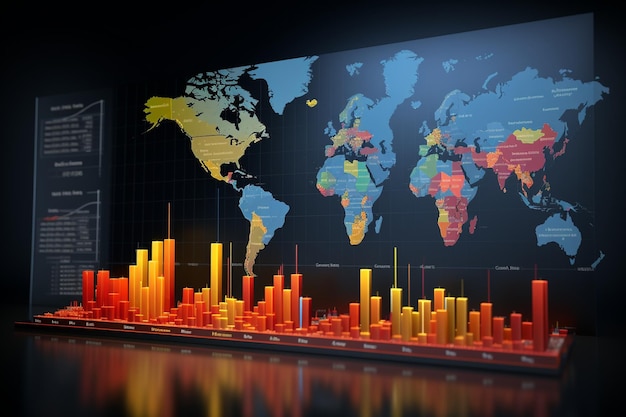 Gráfico comparando as tendências das taxas de juro em todos os países