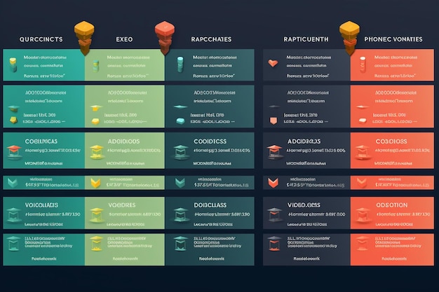 Foto gráfico comparativo de diferentes tipos de financiamento