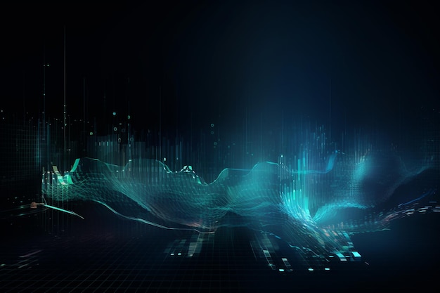 Gráfico de computadora de tecnología futurista digital de fondo de visualización abstracta de vector