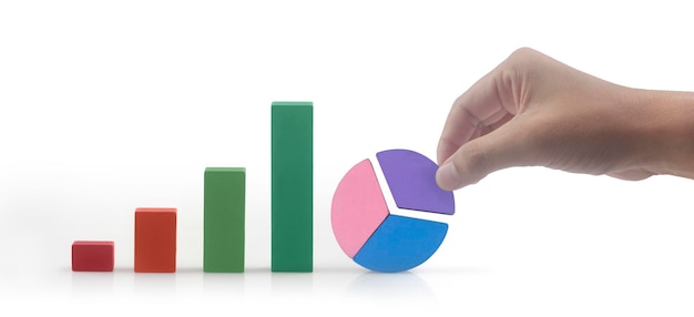 Gráfico de conexión de negocios en la mano