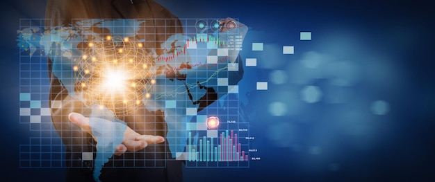 Gráfico de cotización bursátil o forex y gráfico de velas adecuado para el concepto de inversión financiera