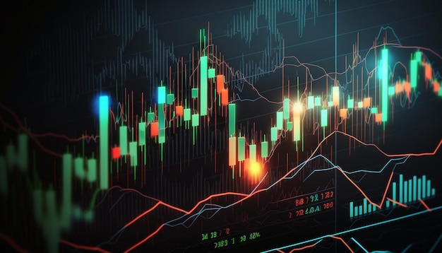 Un gráfico de cotizaciones con un gráfico de líneas que muestra