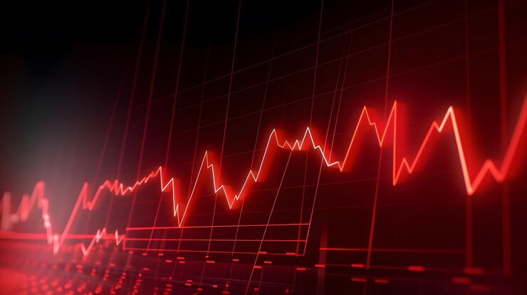 Un gráfico de cotizaciones con una línea roja en el medio