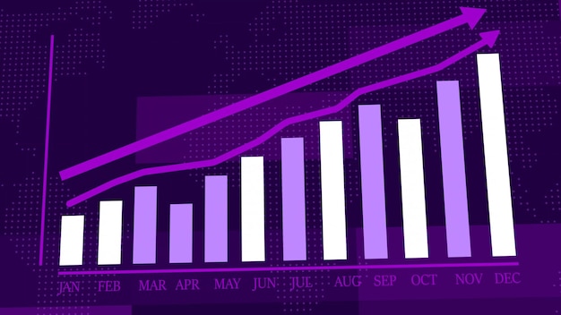 Gráfico de crecimiento empresarial Flecha de aumento y éxito