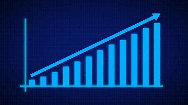 Gráfico de crecimiento empresarial Flecha de aumento y éxito