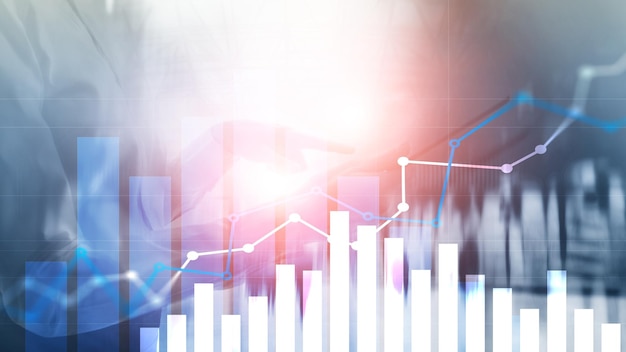 Gráfico de crecimiento financiero Concepto de estrategia de marketing para aumentar las ventas