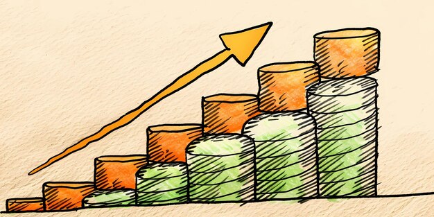 Un gráfico del crecimiento y las ganancias de la empresa una representación abstracta del éxito económico
