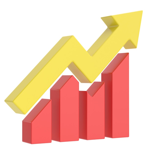 Gráfico de crecimiento Gráfico de crecimiento Ilustración 3D