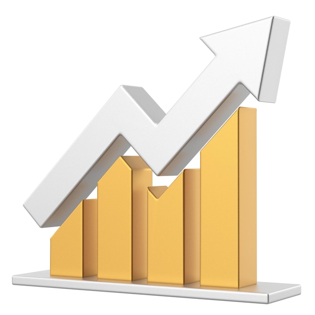 Gráfico de crecimiento Gráfico de crecimiento Ilustración 3D