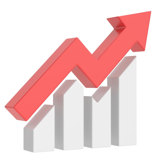 Gráfico de crecimiento Gráfico de crecimiento Ilustración 3D