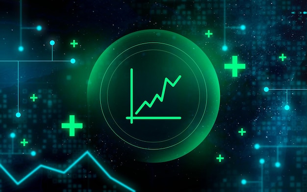 Gráfico de crecimiento en el mercado de valores