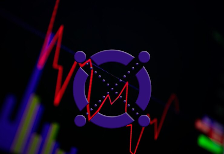 Foto gráfico de crecimiento de la moneda de criptomoneda elrond egld en el gráfico de intercambio