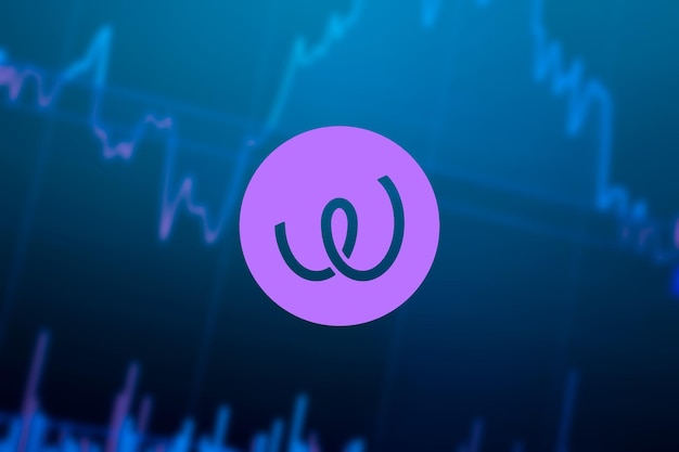 Gráfico de crecimiento de moneda ewt de criptomoneda de token web de energía en el gráfico de intercambio