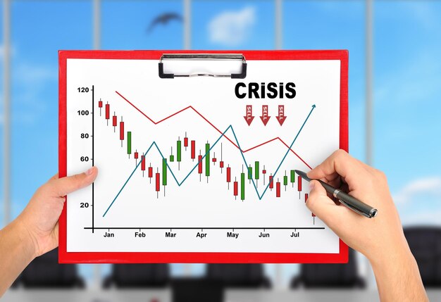 Gráfico de crisis de dibujo de manos