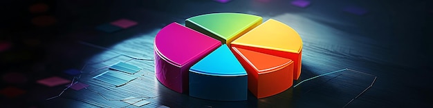 Gráfico de cuota de mercado con segmentos vibrantes