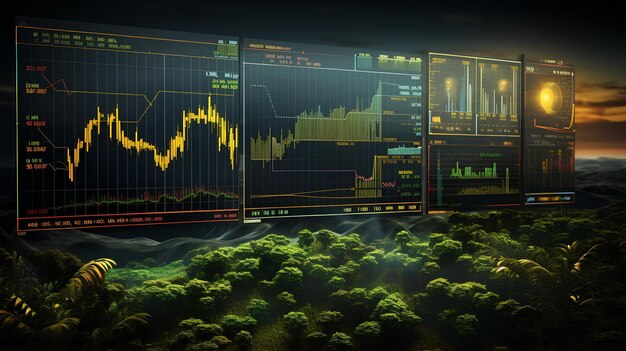 Gráfico da bolsa de valores que mostra o sector agrícola gerado