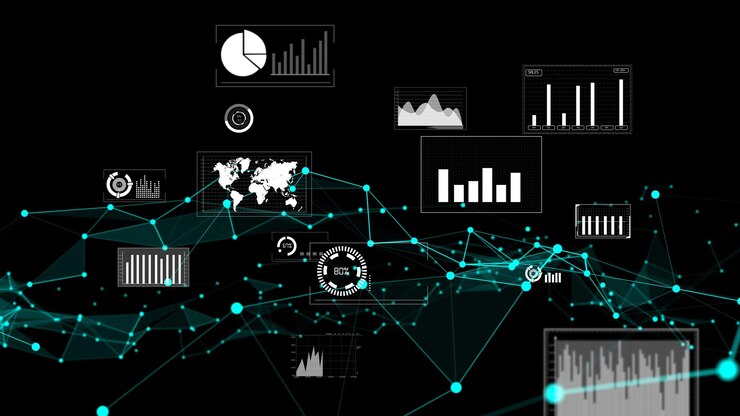Foto gráfico de datos comerciales y cifras financieras