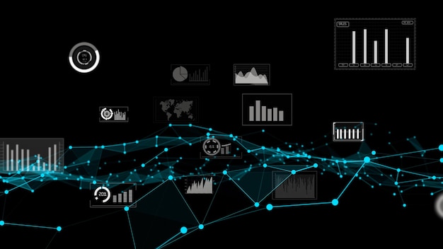 Gráfico de datos comerciales y cifras financieras