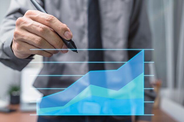 Gráfico de ações do empresário investimento gráfico de crescimento