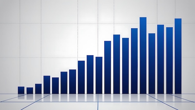 Gráfico de barra azul do mercado de ações em ascensão
