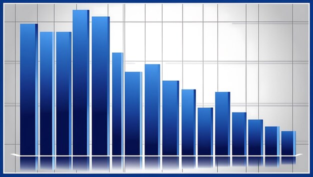 Gráfico de barra azul do mercado de ações em ascensão