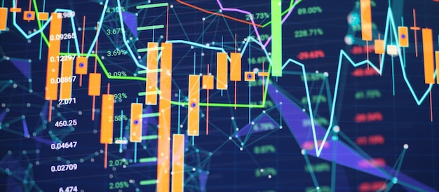 Gráfico de câmbio do mercado de ações gráfico de comércio de ações castiçal investimento financeiro comércio de gráfico Forex ou negociação de moeda criptográfica