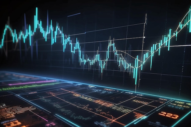 Gráfico de comércio de ações ou de divisas em conceito futurista adequado para finanças