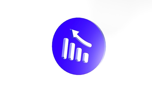 Gráfico de crescimento de negócios renderização em 3D Projeto de ideia de conceito criativo Estatísticas financeiras