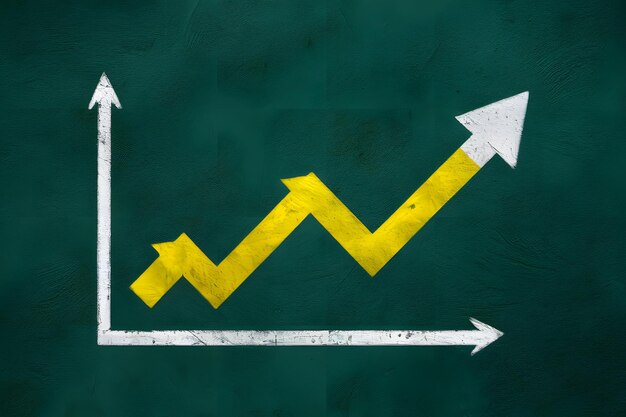 Gráfico de crescimento desenvolvimento de setas conceito de concorrência aumento visualização