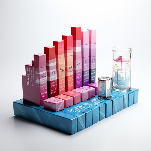 Gráfico de Crescimento Empresarial 3D